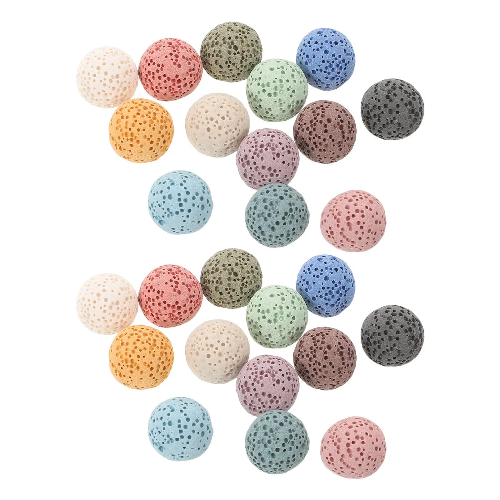 26 Pezzi di Perle in Pietra Vulcanica da 14 mm, Pietre Porose di Lava per Diffusori di Oli Essenziali, Eleganti Pietre Aromaterapiche a Colori Misti per Profumare la Casa