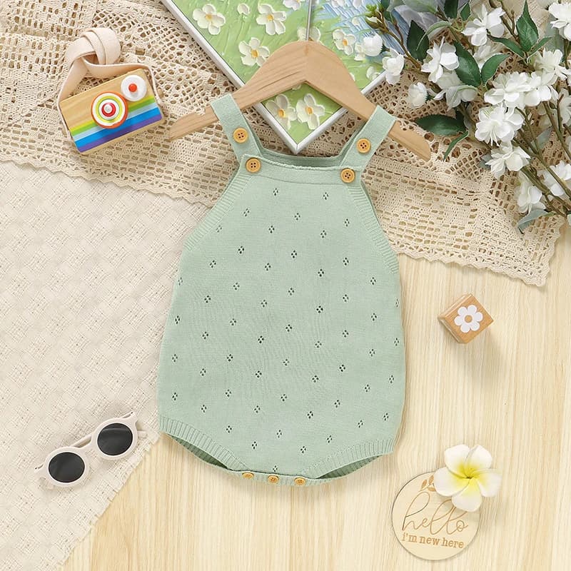 Tute per bambini lavorate a maglia per bambini Vestiti per fionda 0-18M Tute Moda Solid Cool Neonato Ragazzo Ragazza Tuta senza maniche
