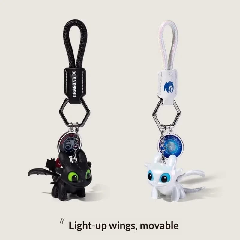 Portachiavi Originale del Maestro Domatore di Draghi Senza Denti, Night Sha, White Light Sha, con Occhi Luminosi, Ciondolo per Auto e Zaino, Regali Festivi