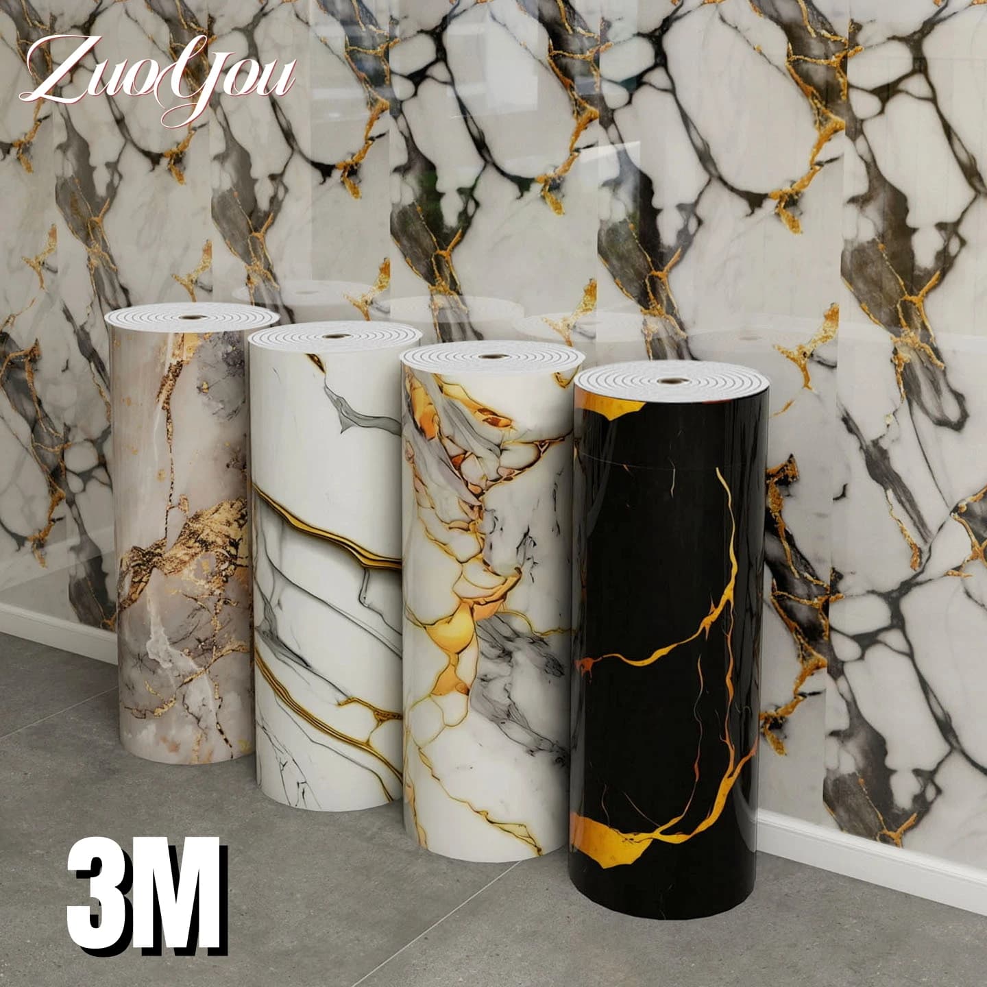 Self-adhesive backgrounds in faux marble foam Home decoration Wall panel detach and paste for bedroom wall renovation Waterproof wall decal