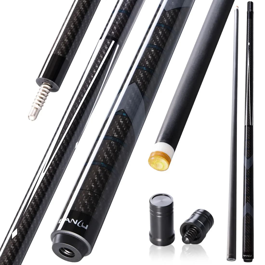 Banly Carbon Fiber Pool Cue Stick - 58" Professional Pool Sticks for Adults, 20-21 oz Professional Billiard Cue Sticks with 3/8 * 8 Joint and 12.5mm Tip