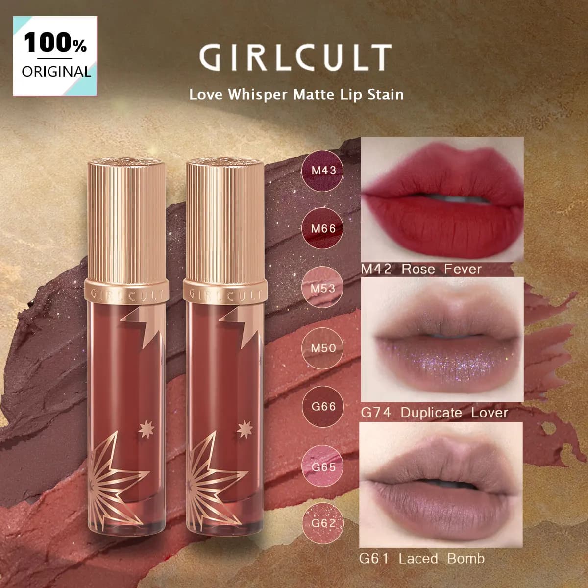 GIRLCULT Love Whisper Tinta Labbra Opaca - 10 Tonalità, Effetto Vellutato Premium, Altamente Pigmentata e Saturata, Leggera e Non Secca la Pelle