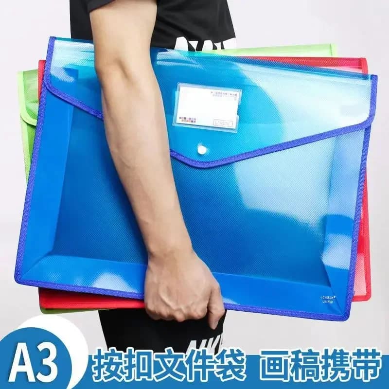 Cartelle di file in plastica, organizer di file espandibile trasparente impermeabile - Portafoglio di file A3 portatile di grande capacità per ufficio/autobus