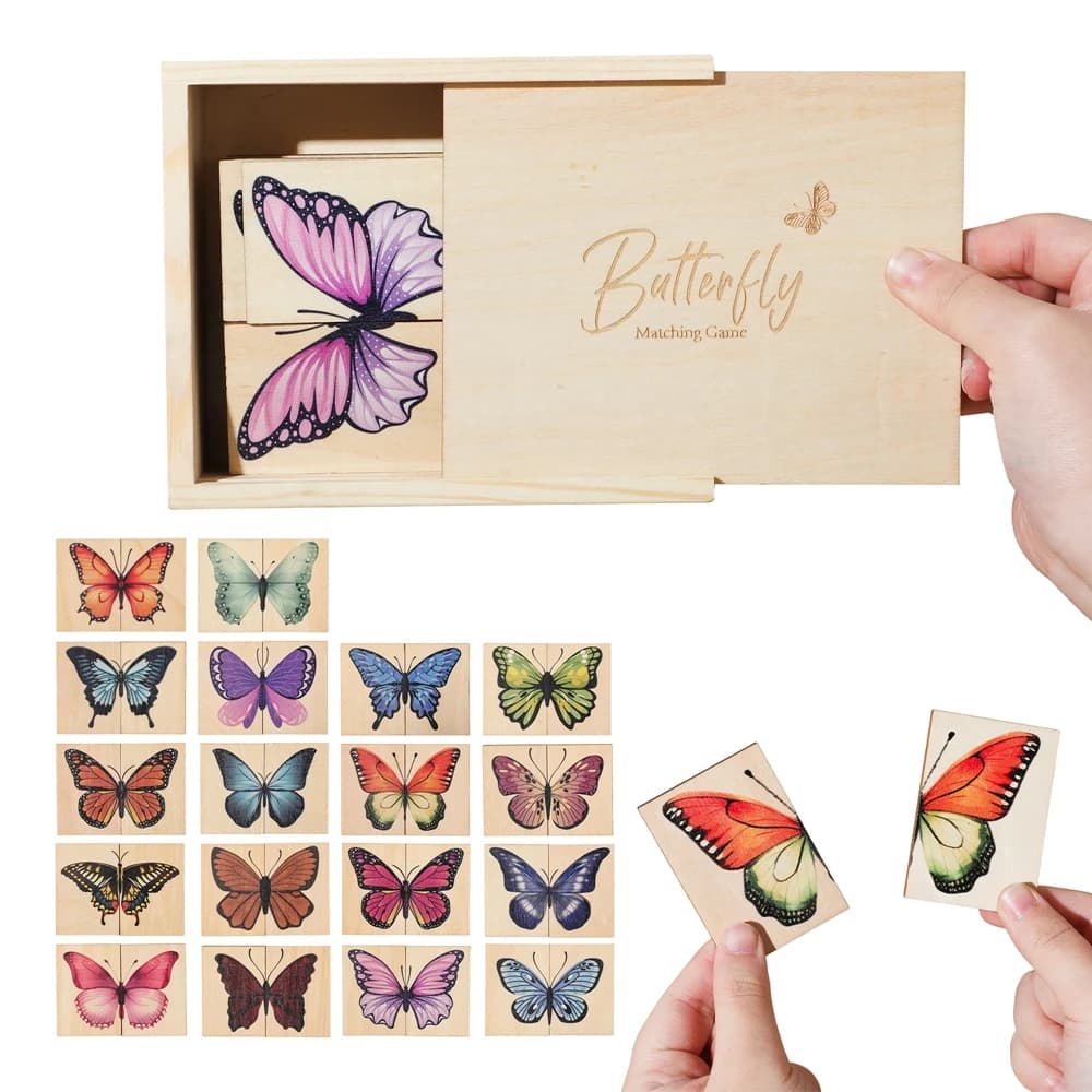 Puzzle 3D per bambini Giocattoli Montessori in legno Gioco di puzzle a farfalla Abilità motorie fini Giocattoli educativi per la cognizione dei bambini