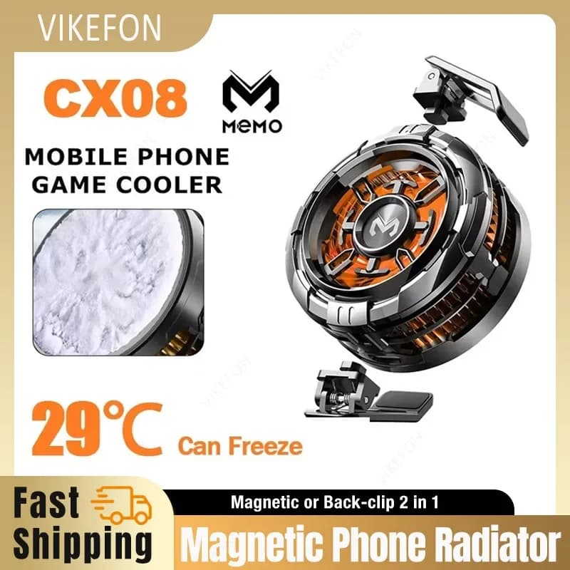 Universal Magnetic Rear Clip 2 IN 1 MEMO CX08 CX07 Phone Cooling Device Semiconductor Cooling Fan Freezer for iOS Android PUBG
