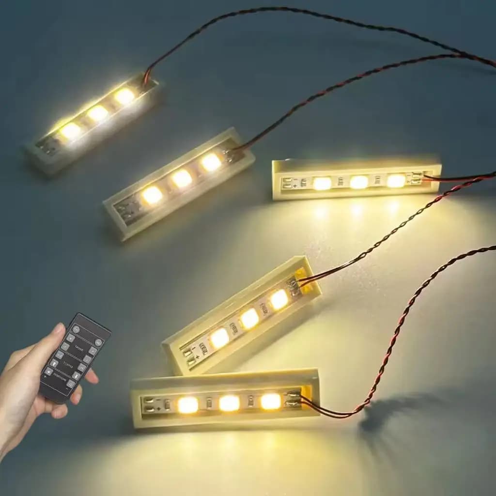 LYBMTWF 20 pezzi 1×4 Kit di illuminazione fai-da-te a LED, mattone luminoso a LED, compatibile con Lego Building Block 3710 (versione telecomando)