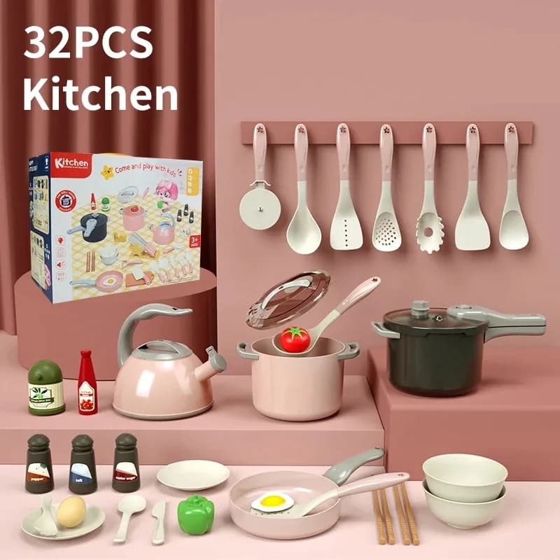 I bambini giocano a un Set da cucina giochi di imitazione Set di giocattoli da cucina Set da gioco per bambini pentole e padelle giochi di ruolo regalo