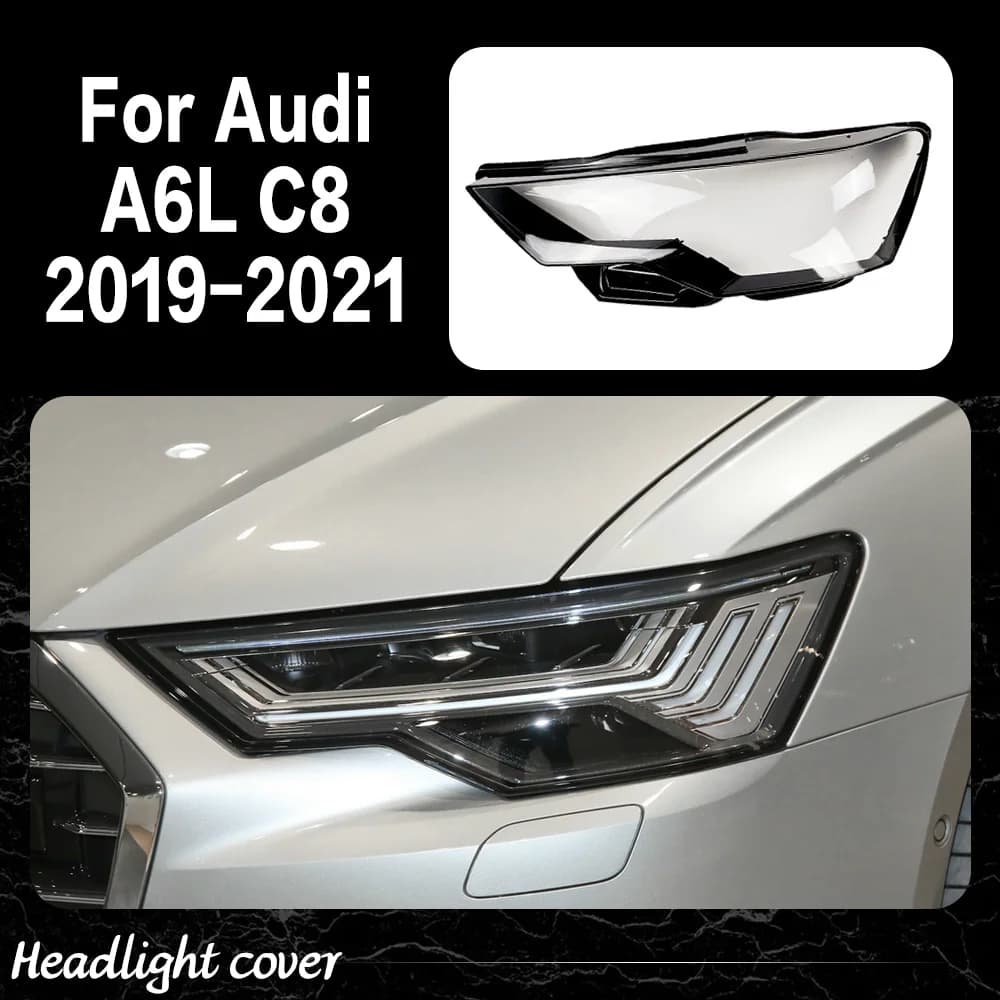 Copertura Faro Anteriore per Audi A6 A6L C8 2019 2020 2021, Guscio Trasparente per Faro, Lente in Plexiglass, Sostituzione Originale del Paralume