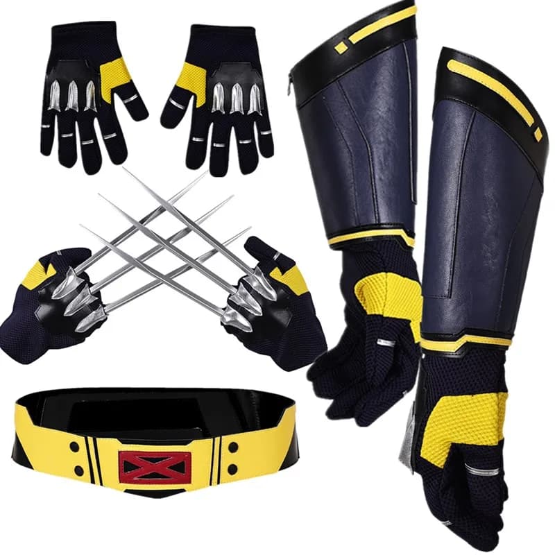 Wolf Logan Cosplay Belt Gloves Artigli Men Adult Fantasia Necklace Retro Belt Halloween Carnival Costume Accessories