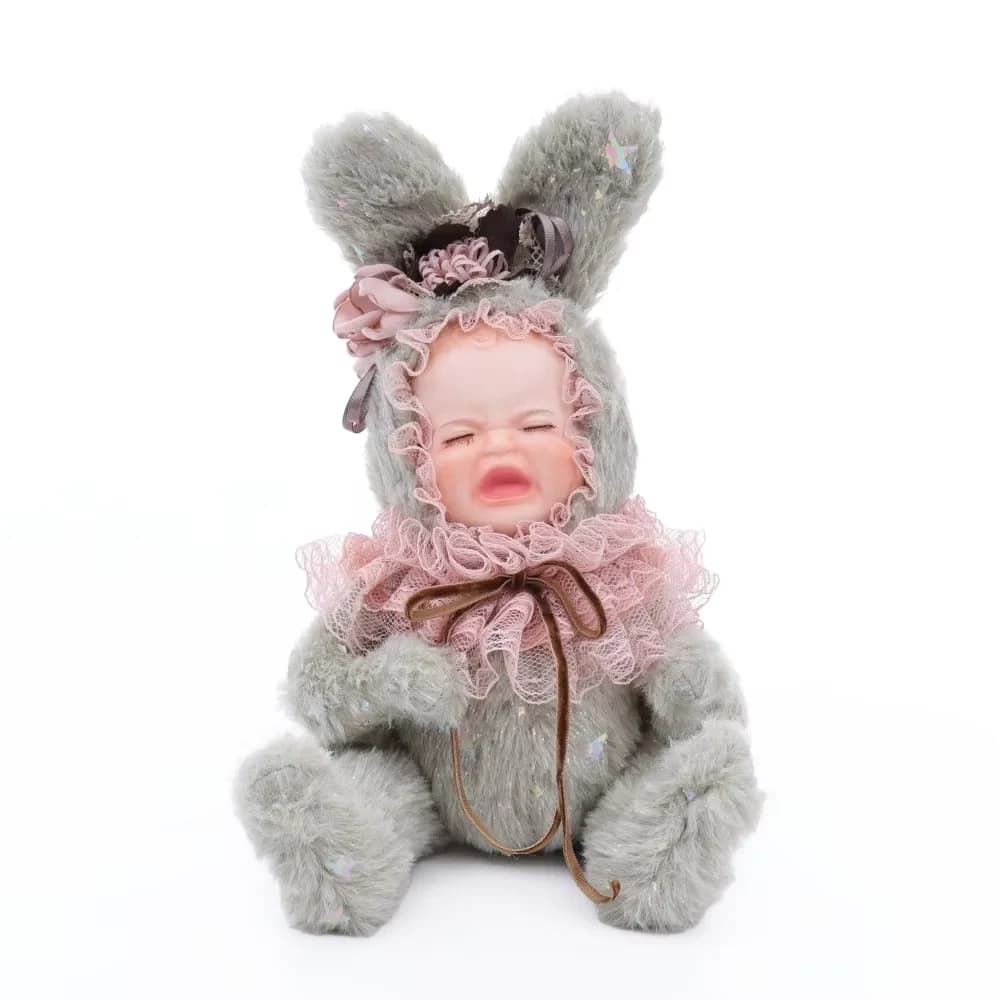Cloveray 8 pollici originale porcellana bambola coniglietto peluche bambola viso in ceramica corpo peluche regalo d'arte da collezione fatto a mano di alta qualità