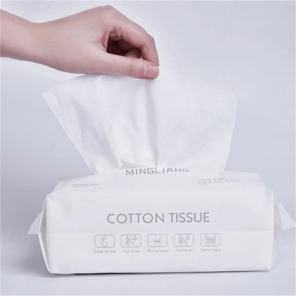 3 packs of disposable face towels, soft cotton facial dry and wet wipes, dual-purpose makeup remover+facial cleanser+wet