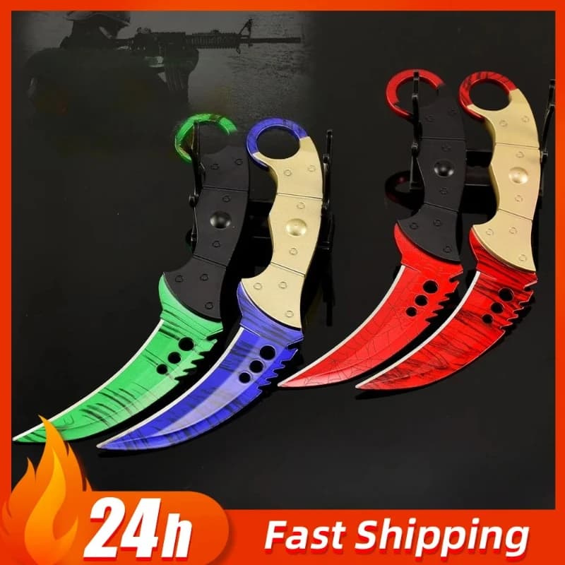 8.66in Go Gioco Periferico Karambit Zaffiro · Coltello ad artiglio seghettato Katana Spada Arma in metallo Modello Samurai Giocattoli da allenamento Regalo artigianale