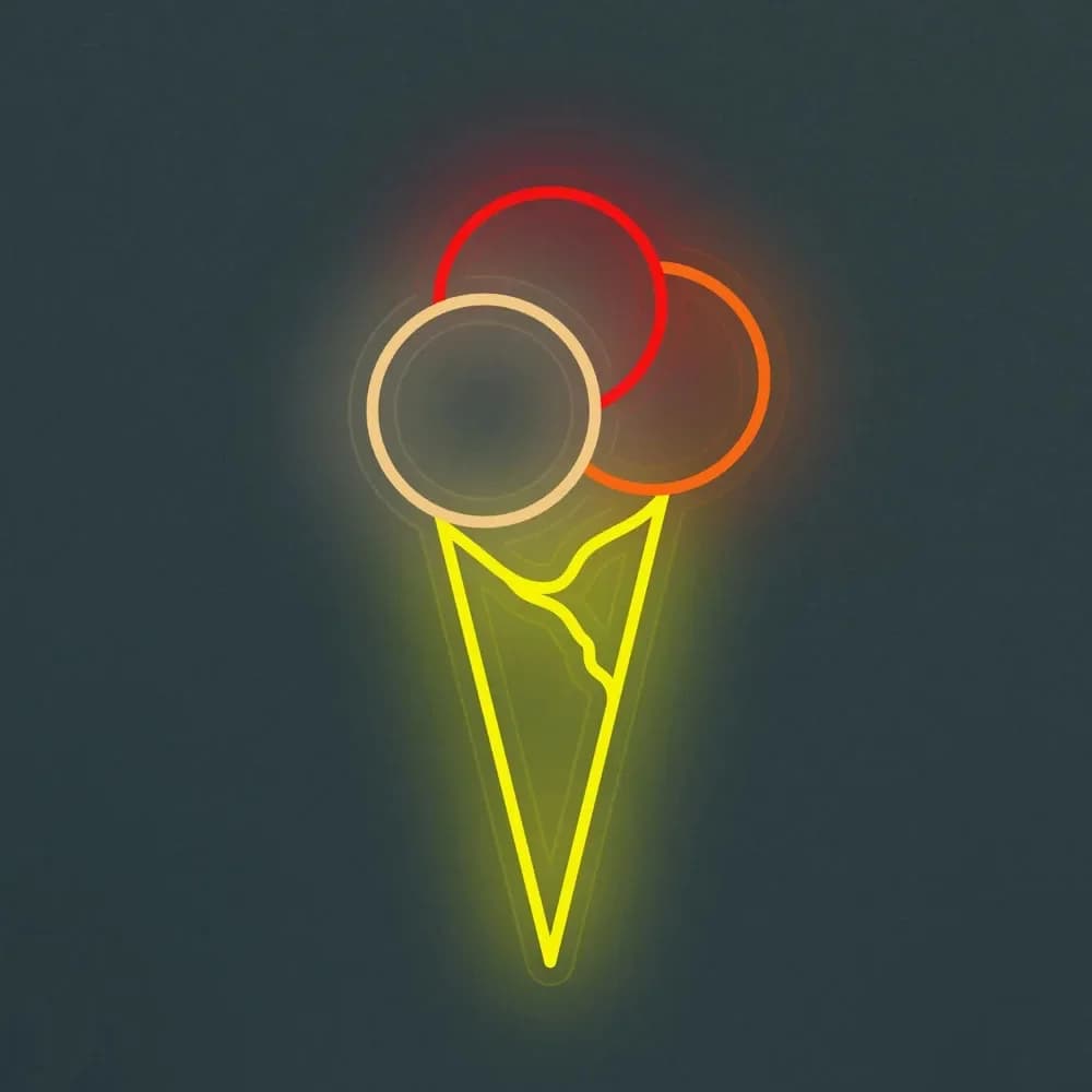 Insegna al neon per gelato Luce al neon dolce Tre palline di gelato Luce a led Insegna a led dolce personalizzata per insegne al neon per la casa di arte della parete dell'amante