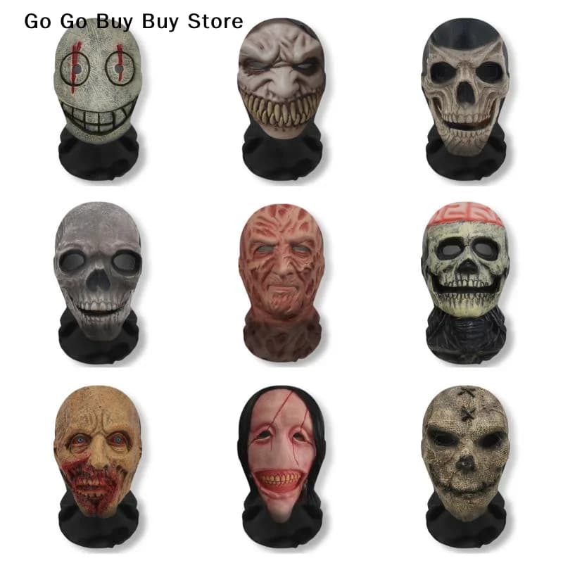 Maschera a pieno facciale stampata in 3D Fantasma di Halloween Maglia elasticizzata elastica Copricapo con teschio unisex Festa divertente Puntelli cosplay horror di Halloween