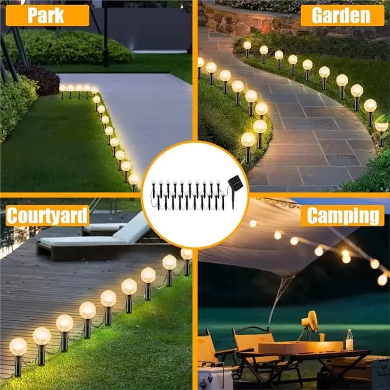 Luci Solari a Stringa LED N96R Calde 20 in 1, 8 Modalità, Impermeabili per Illuminazione Giardino e Cortile, per Feste e Matrimoni