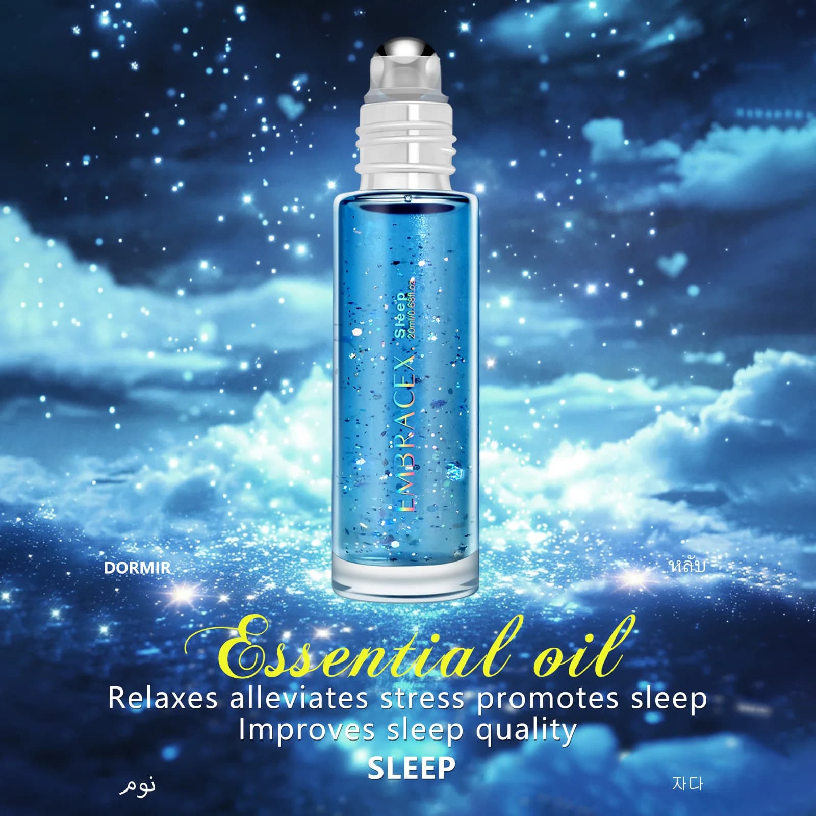 Rullo di oli essenziali per il sonno da 20 ml su miscela con lavanda, arancione, melatonina, supporta il sonno allevia l'ansia per un sonno rapido