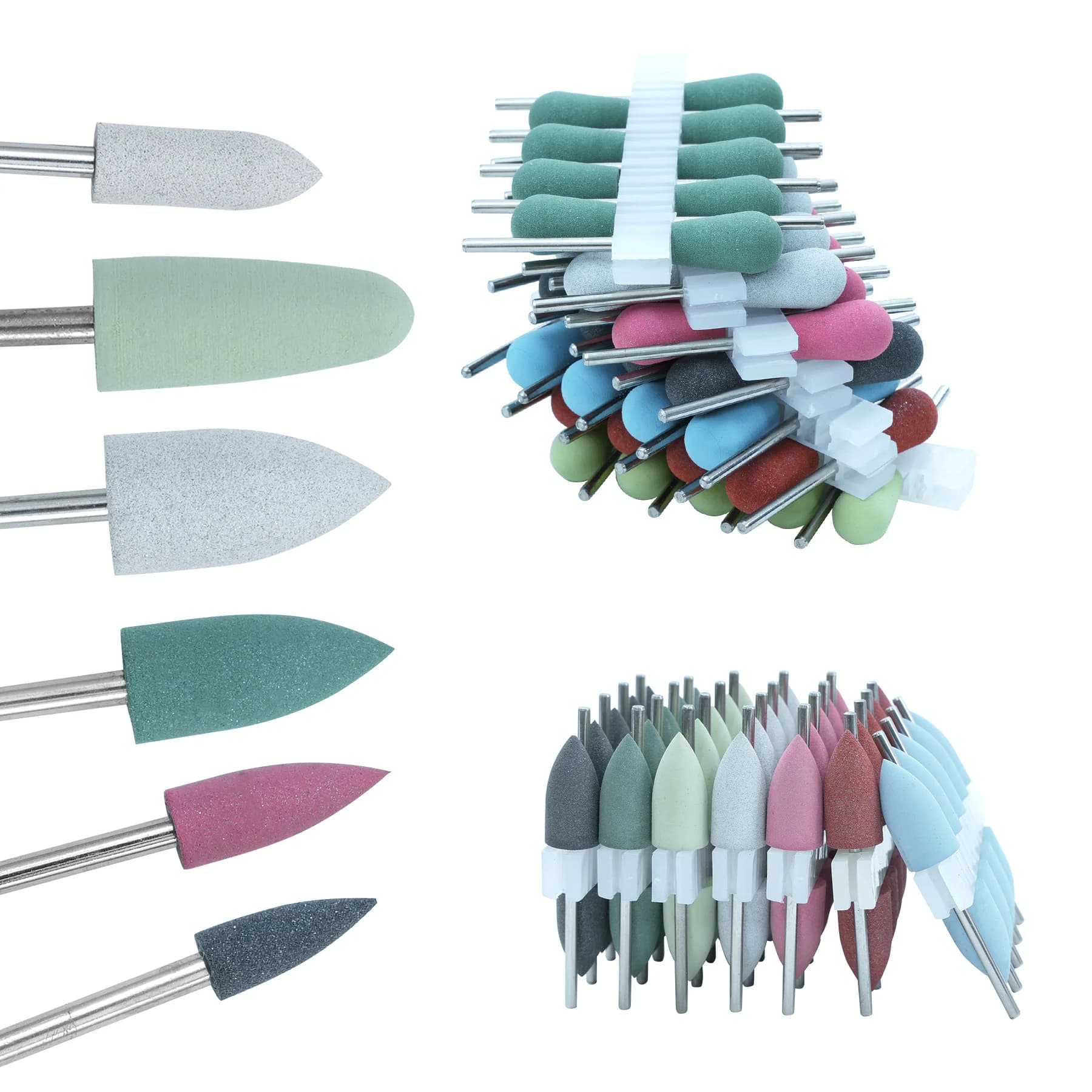 56 Types/Set Dentale Rubber of Silicone Coolers 7 Colors Whitening of teeth Polishing Drilling Tools for Protectives and Dentali Tools