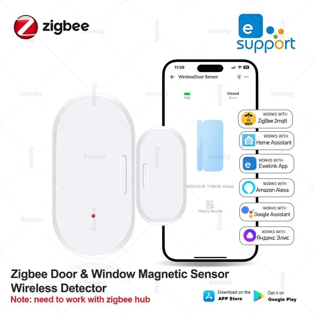 Ewelink ZigBee sensore per porte e finestre sensore di ingresso sensore per porte antifurto di sicurezza allarme Smart Life supporto per sensore magnetico per porte Alexa