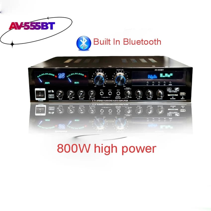 555BT Amplificatore ad alta potenza AC220V/110V Altoparlante KTV Bluetooth USB Subwoofer Amplificatore Karaoke Unità USB