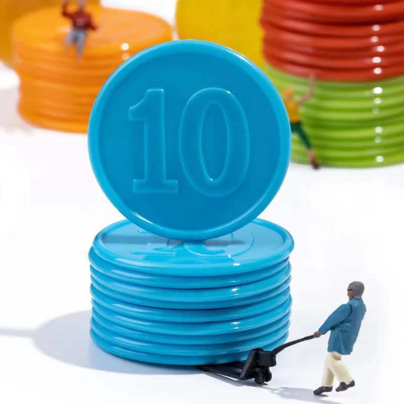 40 fiches da poker con numeri, marcatori per il conteggio, 38 mm, giocattoli educativi per l'apprendimento della matematica, per bambini e adulti, accessori per giochi da tavolo