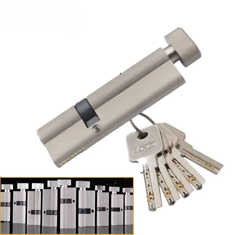 Porta di sicurezza personalizzata speciale Cilindro di serratura in ottone asimmetrico centrale con manopola Porta in lega di alluminio Altezza centrale serratura eccentrica 32 mm