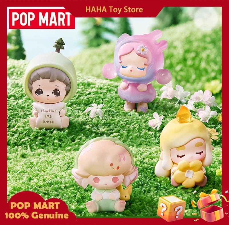 Original Popmart Pop Bean Figure Bagged Toy Outdoor Picnic Theme Series Trendy Blind Box Mini Collectible Dolls Kids Xmas Gift