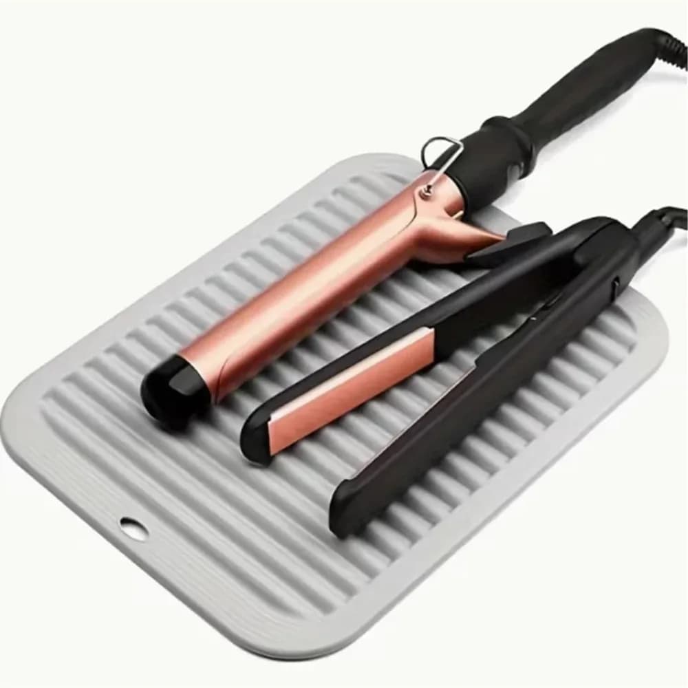 Silicone Heat Resistant Mat for Hair Straightener Curling Iron Anti-slip Heat Insulation Pad Hair Styling Tools Storage Mat