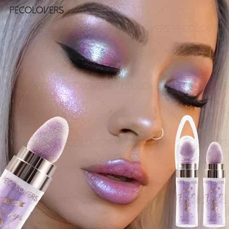 1PC Polvere glitter multifunzionale, illuminante per viso, corpo e occhi, polvere glitter illuminante, adatta per il trucco delle vacanze