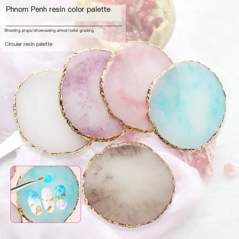 New style marble Nail Art palette decorative color pattern hand-painted display photo props edge large leaf wheel of marble color
