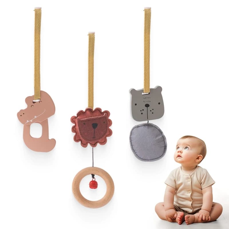 Baby Play Gym legno Cartoon Baby sonaglio Baby Comfort Toy Baby Room Decoration Hang Pendant Baby Sensory Toy regali per neonati