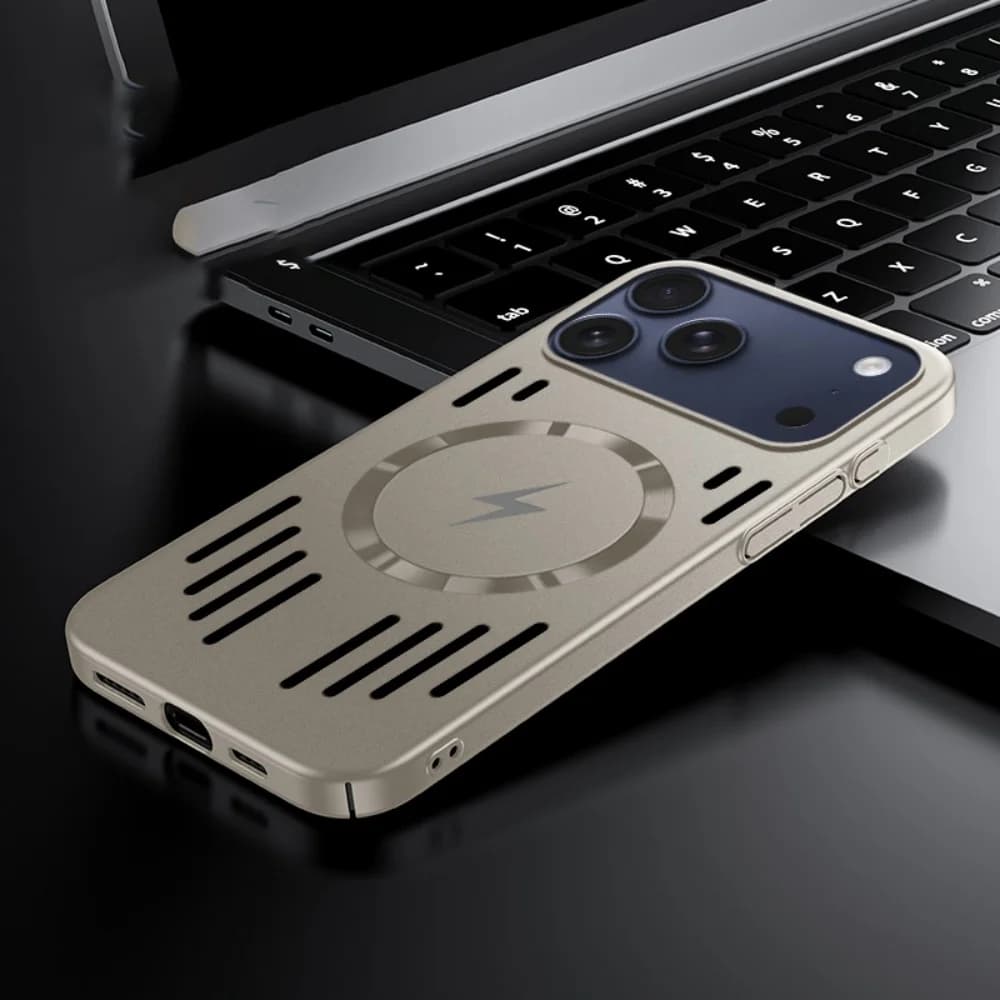 Magnetic phone case with hard metal heat dissipation for IPhone 17 Air 16 15 14 13 12 Pro Max for Magsafe wireless charging cover