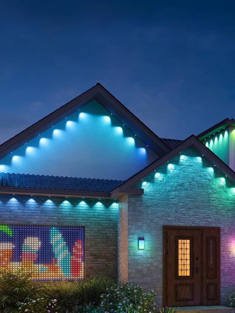 Luci a LED per grondaia RGB Luci esterne permanenti Stringa di controllo remoto APP Striscia luminosa Modalità musicali Decorazioni per matrimoni per feste in tutta la casa