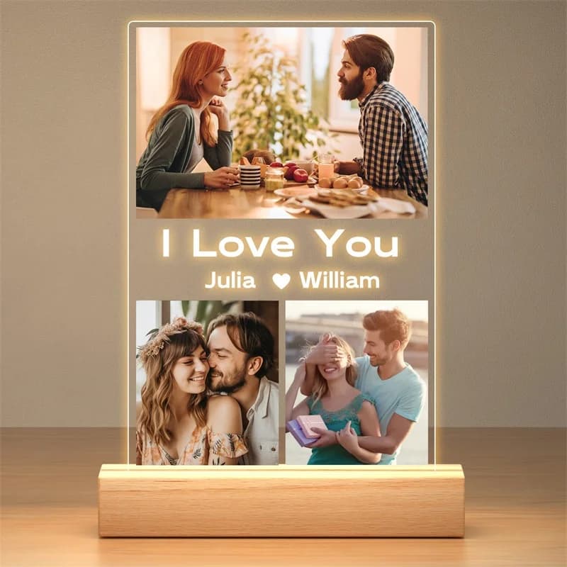 Cornice personalizzata con foto Cornici per foto personalizzate con luce notturna Cornici personalizzate Compleanno personalizzato