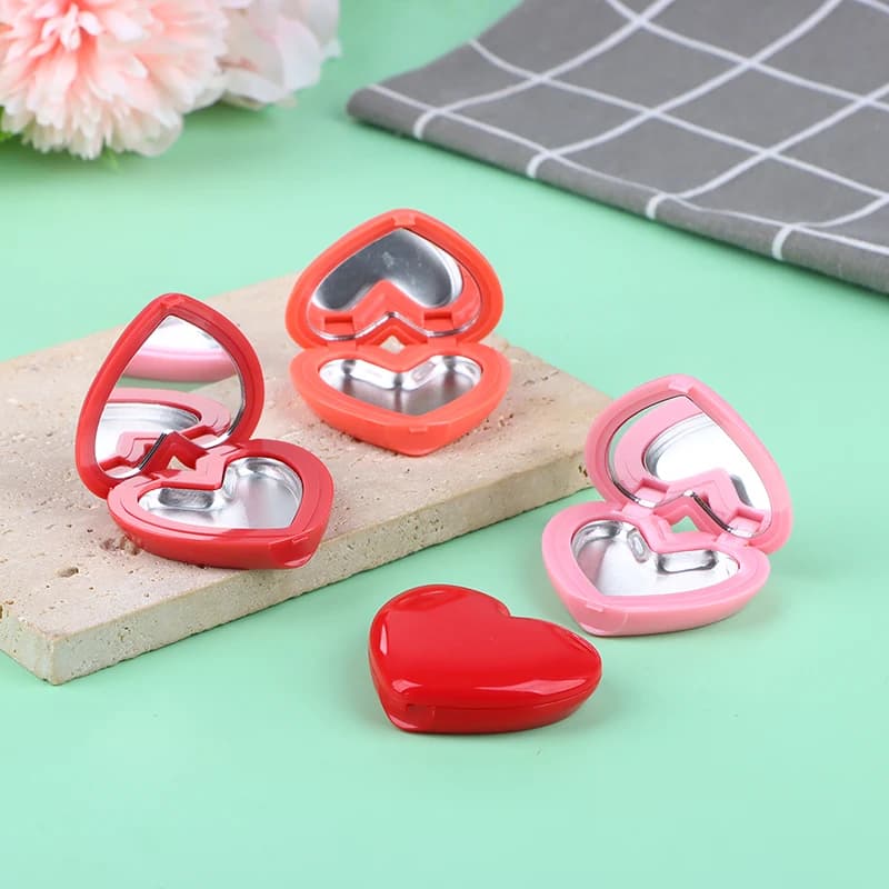 Love Empty Heart Shape Shade Case, lipstick box, pigment palette, rechargeable foundation, makeup dispenser with pallet