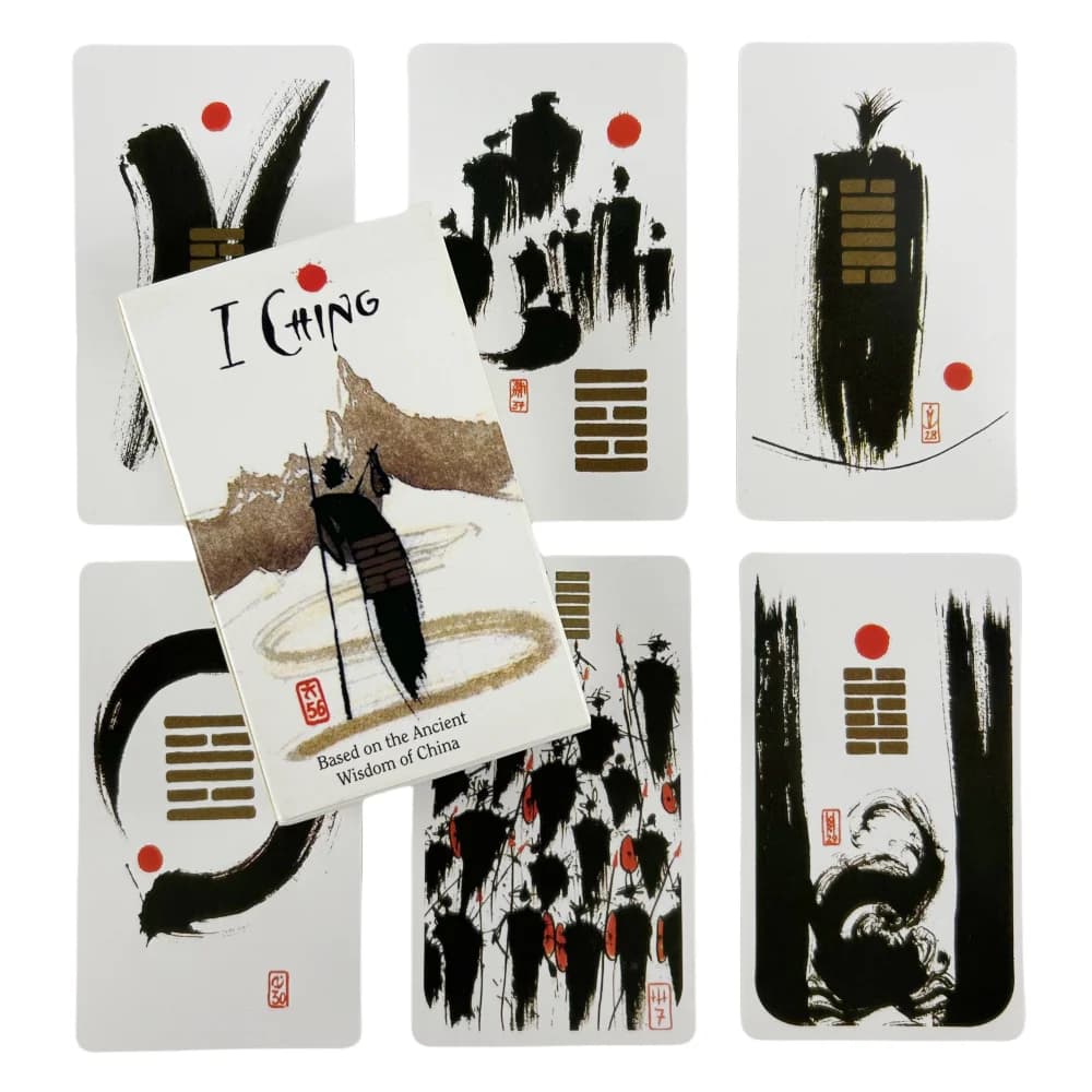 Carte dei Tarocchi I Ching: La Saggezza della Cina - Mazzo di 64 Oracoli in Inglese, Edizione Visioni Divinatorie, Gioco da Tavolo per la Divinazione della Fortuna
