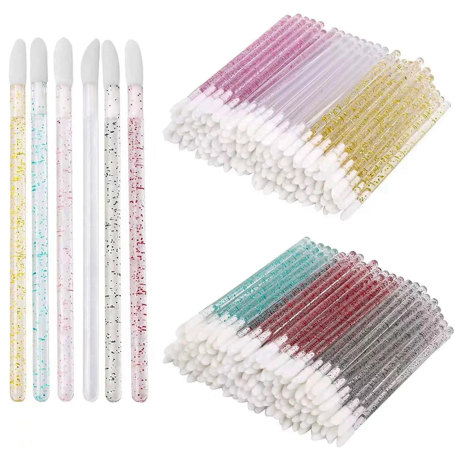 100PCS disposable lip brush Mascara applicator Lipsticks for lipstick Umbrella Lucidalabbra Cleaning Makeup Brushes Eyelash Tools