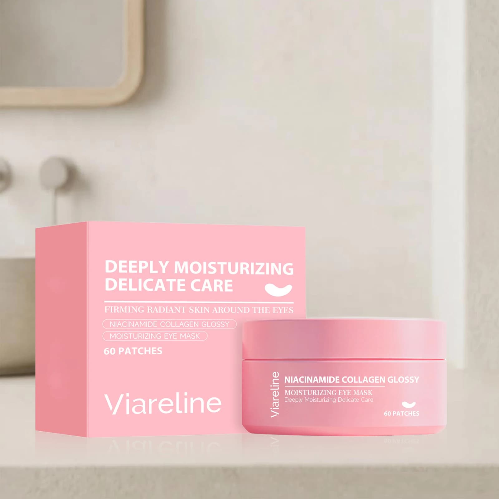 Patch Occhi al Collagene e Niacinamide: Rassodante, Riduce le Rughe, Attenua le Linee Sottili, Anti Occhiaie, Elimina le Borse, Maschera Occhi Idratante Illuminante