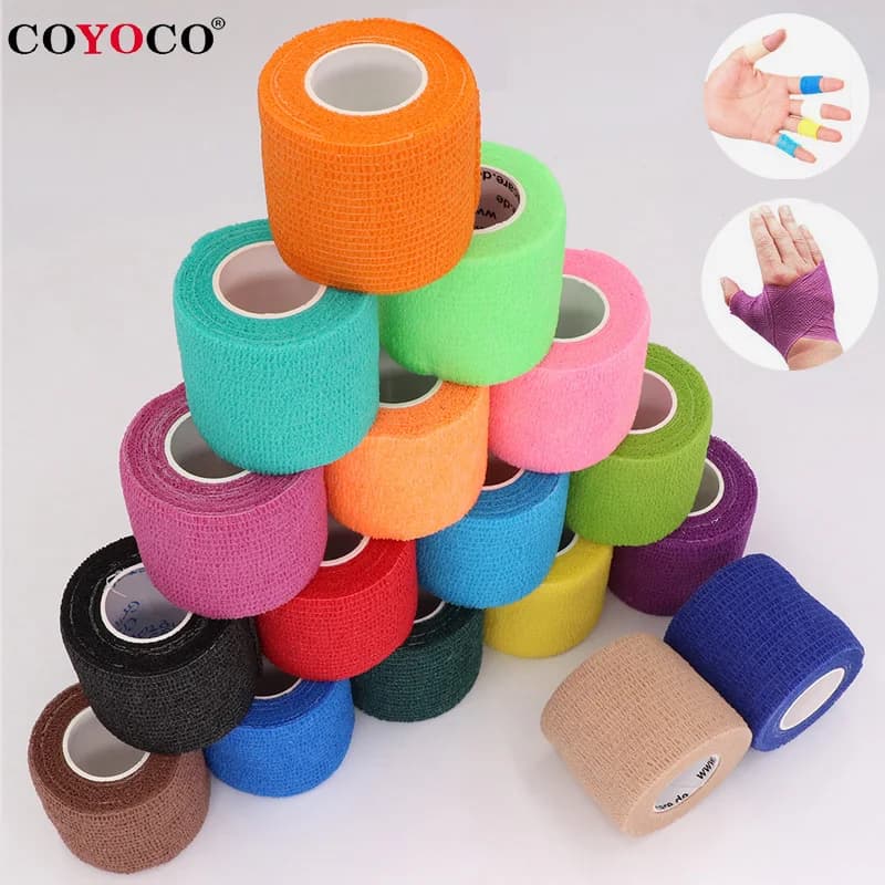 COYOCO 4.8m Colorful Self-adhesive Elastic Elastic Wrap Tape Sports Wrap For Knee Support Bearings