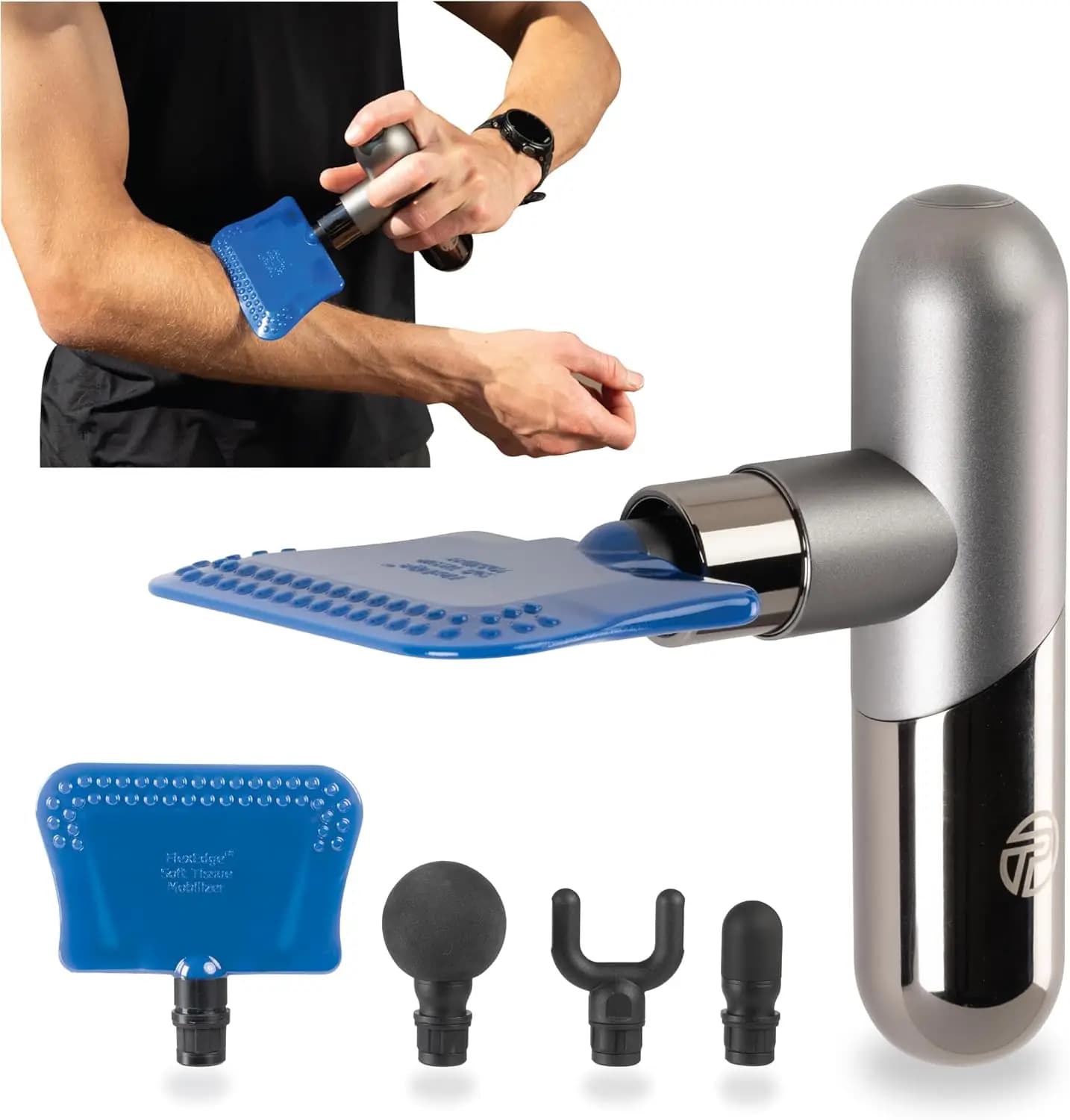 Portable Percussion Massage Gun with 4 Accessories, 5 Speed for Muscle Relaxation and Molli Fabric Mobilization