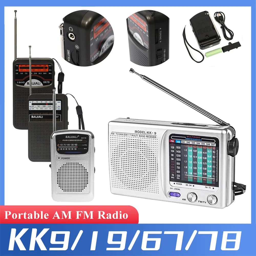 KK9/19/67/78 Mini radio digitale Radio AM FM portatili Miglior ricevitore di ricezione Altoparlante per la casa Coperta Esterna Corsa Camminata