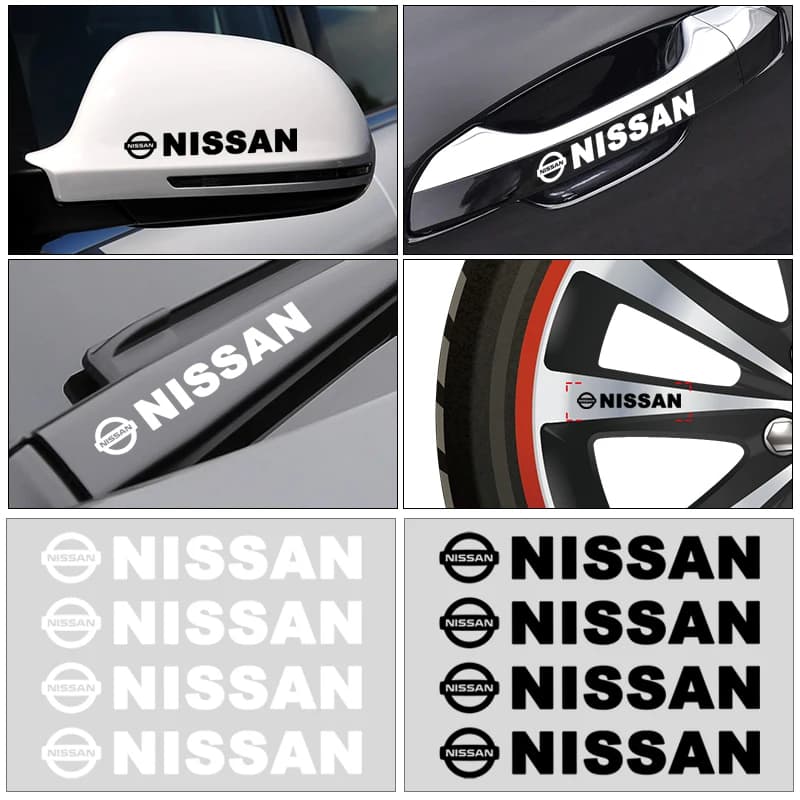4 adesivi per maniglie delle portiere auto, decorazioni per specchietti retrovisori per Nissan Nismo Tiida Sylphy Teana X-Trail T30 T32 Almera