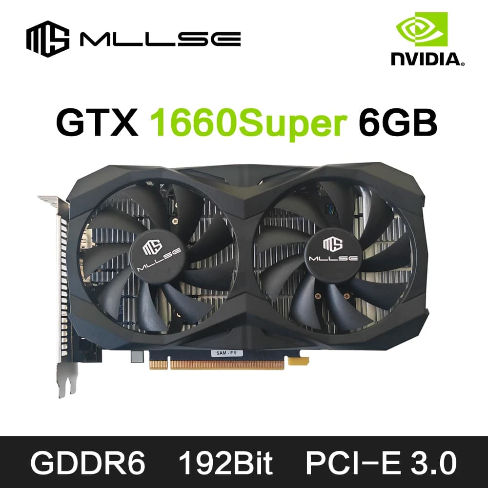 Scheda grafica MLLSE GTX 1660 Super 6GB GDDR6 192 Bit PCI-E 3.0×16 8Pin NVIDIA GPU Gtx 1660super Gaming Scheda video Placa De Vide