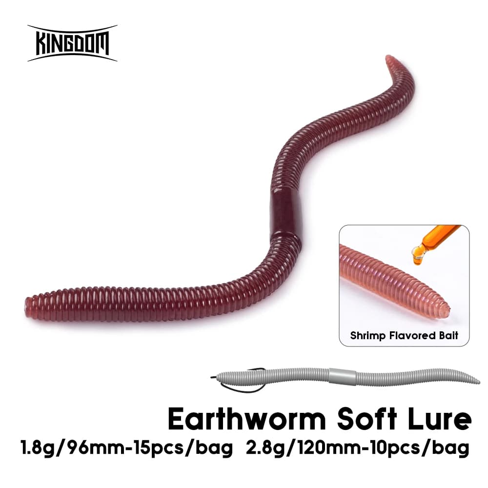 Kingdom Esca morbida affondamento lento 1.8g 2.8g 96mm 120mm Esche da pesca artificiali Vermi di mare Lombrico Attrezzatura da pesca Esche morbide