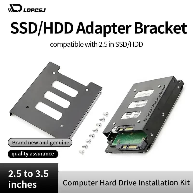 Adattatore in Metallo LDPCSJ per SSD/HDD da 2.5 a 3.5 Pollici, Compatibile SATA, Kit di Montaggio per Case PC e Uso Mobile
