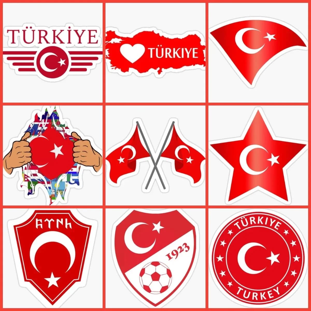 Creativo Türkiye Bandiera turca Mappa Adesivo Accessori moto Van Bicicletta Bici Laptop Camion Finestra di vetro Casco Decalcomania da corsa