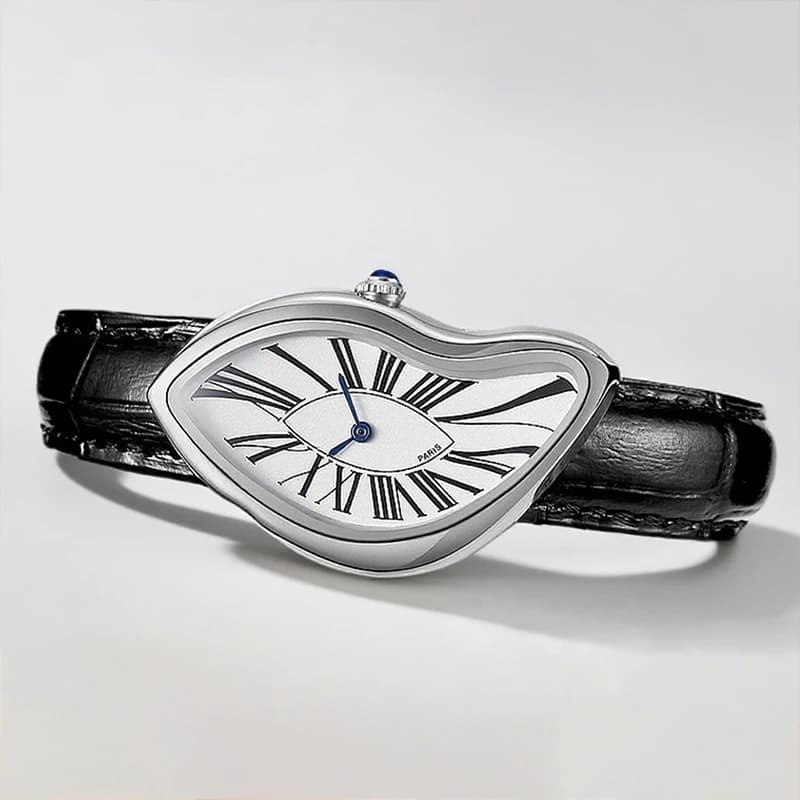 Women's Watch Y2K Retro at Quartz, Alien Wrist Watch for Men and Women, Leather Strap, Fashion Design, Distinctive Personality
