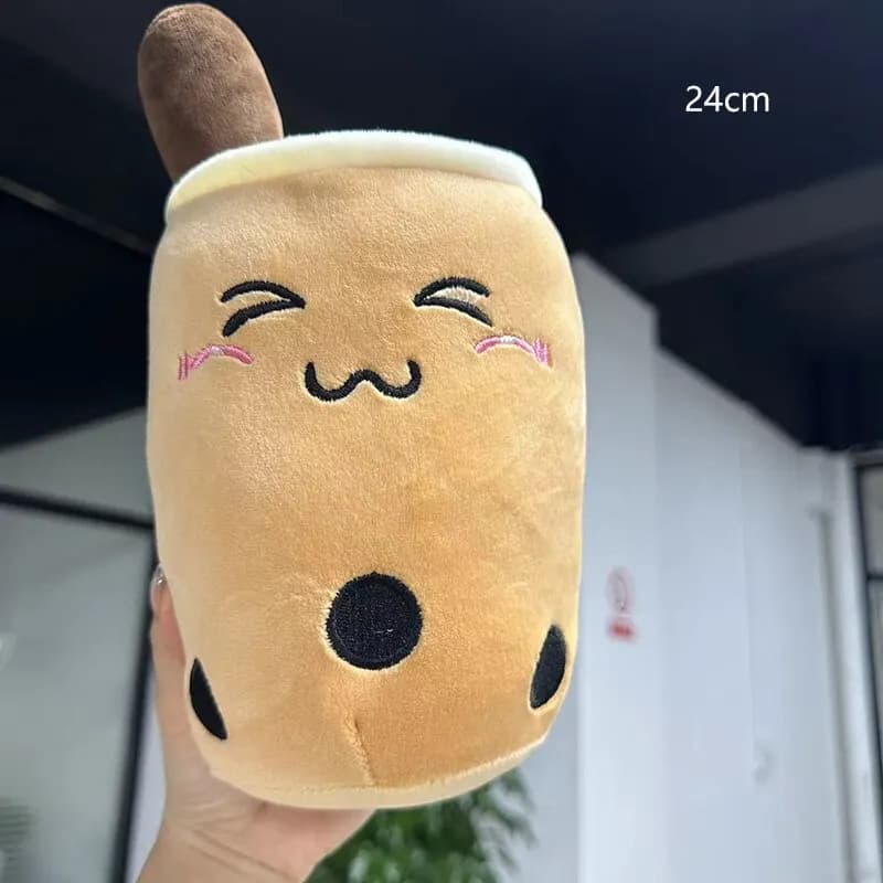 Cute Stuffed Boba Plush Bubble Tea Real-life Bubo Food Milk Cup Plushie Pillow Soft Kawaii Plush Toys Gifts for Kids Adult 24CM~