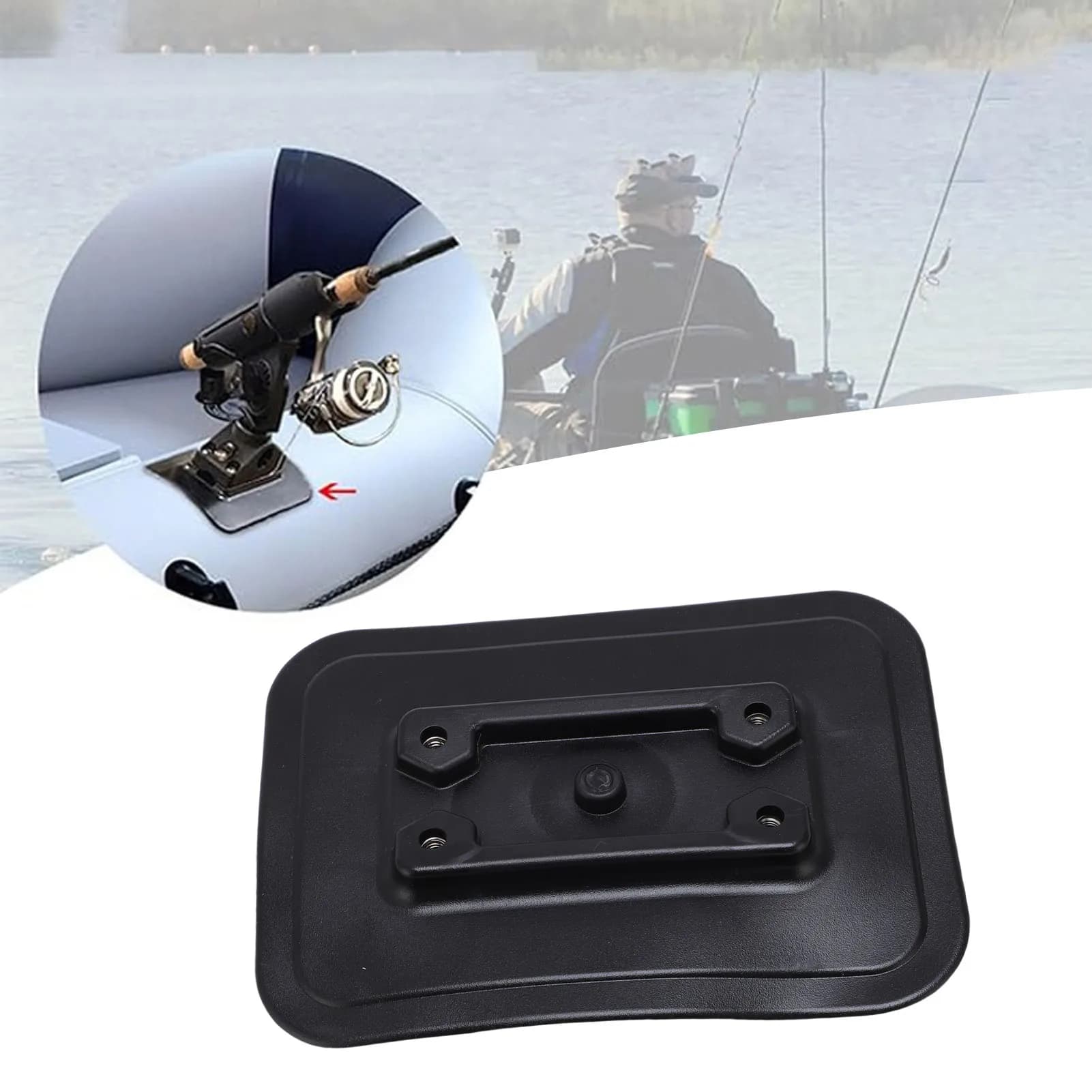 Kayaking Inflatable Boats Rod Holder Easy To Sticking Rubber Secure Connection Inflatable Boats Glues On Pad for Fishing Trips