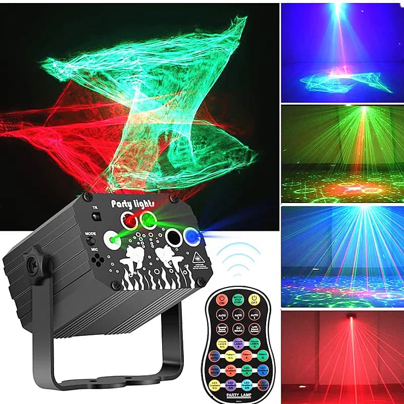 Luce per Feste DJ Disco 3in1 con Effetto Aurora Boreale, Proiettore Laser Stroboscopico, Illuminazione per Atmosfera di Feste Familiari