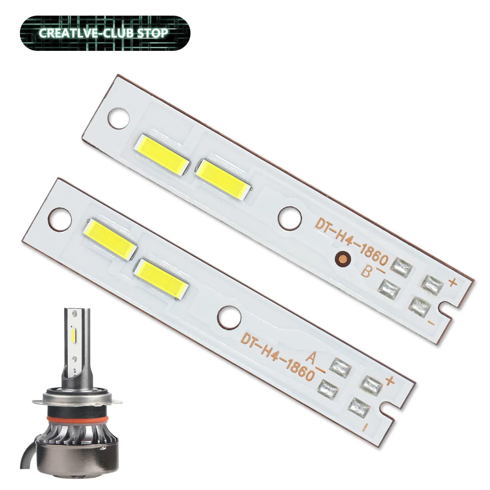 2 pezzi 20-30W DC9-10V 450-1500mA LED faro per auto H4 1860 CSP perline lampada substrato di rame 2500-3000LM Ra70 LED sorgente luminosa per auto